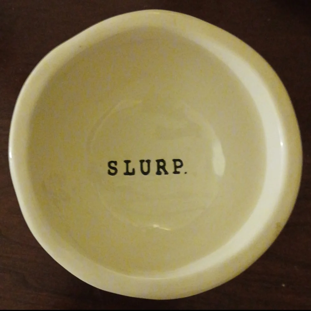 Rae Dunn Artisan Stoneware SLURP Cats Watering Bowl Collectible & Discontinued